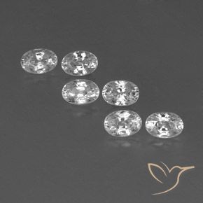 5.08ctw Naturale Bianco Zircone, Ovale, VVS-VS