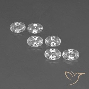 4.69ctw Naturale Bianco Zircone, Ovale, VVS-VS