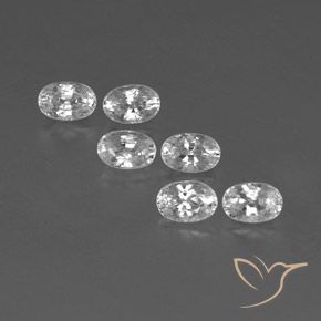 5.20ctw Naturale Bianco Zircone, Ovale, VVS-VS