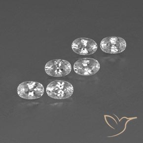 Gemme di Zircone Bianco naturale da 5.20 ct, Ovale, VVS-VS