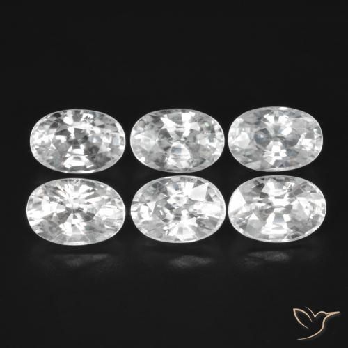 5.24ctw Naturale Bianco Zircone, Ovale, VVS-VS
