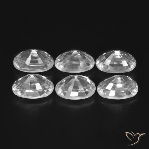 Gemme di Zircone Bianco naturale da 5.24 ct, Ovale, VVS-VS