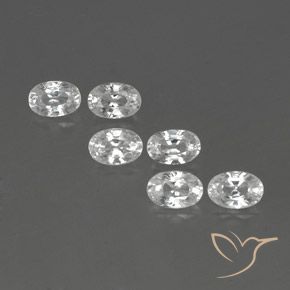 4.92ctw Naturale Bianco Zircone, Ovale, VVS-VS