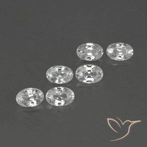 Gemme di Zircone Bianco naturale da 4.57 ct, Ovale, VVS-VS