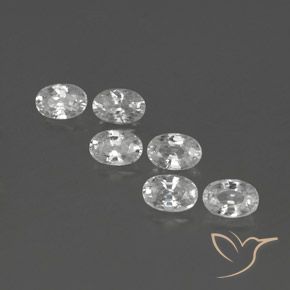 4.94ctw Naturale Bianco Zircone, Ovale, VVS-VS