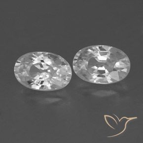 Gemme di Zircone Bianco naturale da 1.65 ct, Ovale, VVS-VS