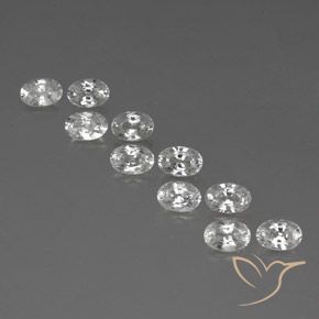 7.55ctw Naturale Bianco Zircone, Ovale, VVS-VS