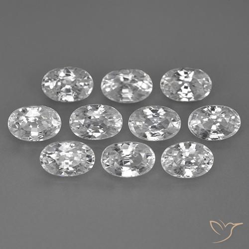 8.33ctw Naturale Bianco Zircone, Ovale, VVS-VS