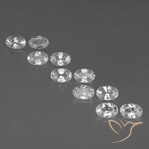 7.74ctw Naturale Bianco Zircone, Ovale, VVS-VS