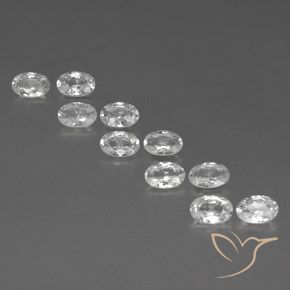6.50ctw Naturale Bianco Zircone, Ovale, VVS-VS