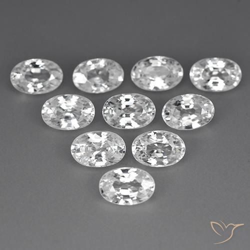 7.43ctw Naturale Bianco Zircone, Ovale, VVS-VS