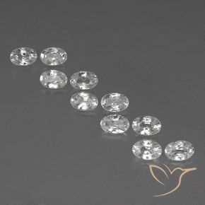 7.50ctw Naturale Bianco Zircone, Ovale, VVS-VS