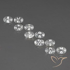 8.09ctw Naturale Bianco Zircone, Ovale, VVS-VS