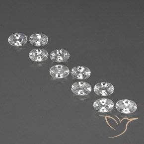 7.64ctw Naturale Bianco Zircone, Ovale, VVS-VS