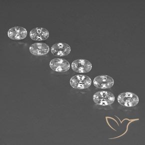 8.25ctw Naturale Bianco Zircone, Ovale, VVS-VS