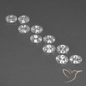 7.23ctw Naturale Bianco Zircone, Ovale, VVS-VS
