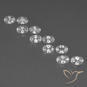 7.58ctw Naturale Bianco Zircone, Ovale, VVS-VS