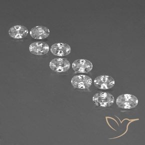 7.51ctw Naturale Bianco Zircone, Ovale, VVS-VS