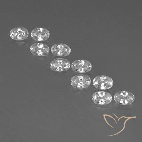 7.93ctw Naturale Bianco Zircone, Ovale, VVS-VS
