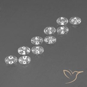 Gemme di Zircone Bianco naturale da 7.93 ct, Ovale, VVS-VS