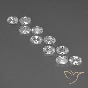 7.27ctw Naturale Bianco Zircone, Ovale, VVS-VS