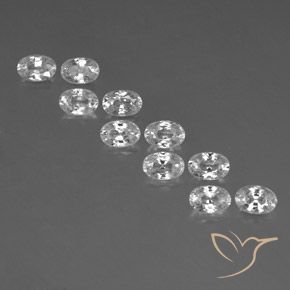 7.96ctw Naturale Bianco Zircone, Ovale, VVS-VS