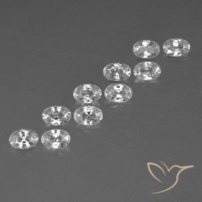 Gemme di Zircone Bianco naturale da 7.96 ct, Ovale, VVS-VS