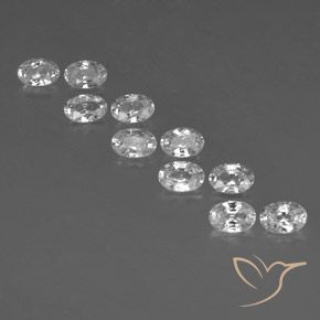 7.33ctw Naturale Bianco Zircone, Ovale, VVS-VS