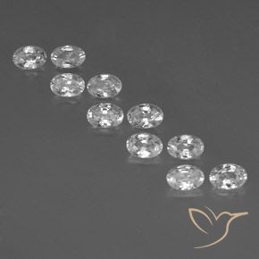 7.35ctw Naturale Bianco Zircone, Ovale, VVS-VS