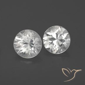 Gemme di Zircone Bianco naturale da 2.28 ct, Rotondo, VVS-VS