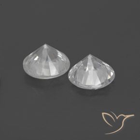 Gemme di Zircone Bianco naturale da 2.28 ct, Rotondo, VVS-VS