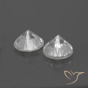 Gemme di Zircone Bianco naturale da 2.27 ct, Rotondo, VVS-VS
