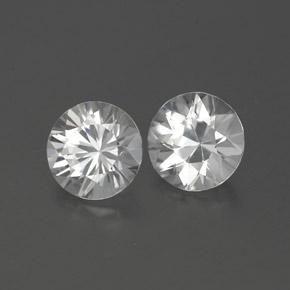 Zircone naturale bianco da 2,37 ct, taglio rotondo, VVS