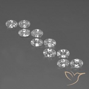 7.06ctw Naturale Bianco Zircone, Ovale, VVS-VS