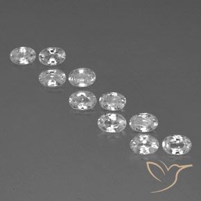 7.21ctw Naturale Bianco Zircone, Ovale, VVS-VS