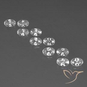 7.90ctw Naturale Bianco Zircone, Ovale, VVS-VS