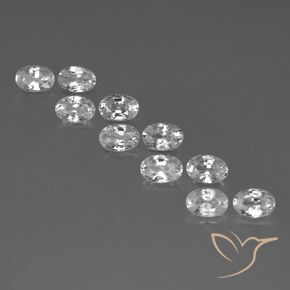7.39ctw Naturale Bianco Zircone, Ovale, VVS-VS
