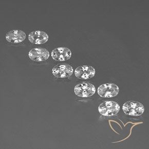 8.14ctw Naturale Bianco Zircone, Ovale, VVS-VS