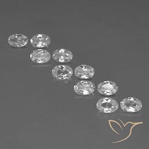 6.95ctw Naturale Bianco Zircone, Ovale, VVS-VS