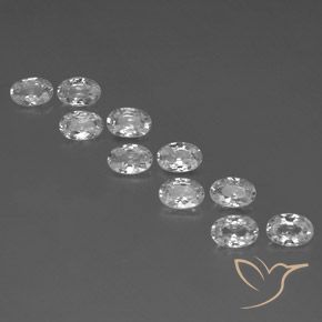6.80ctw Naturale Bianco Zircone, Ovale, VVS-VS