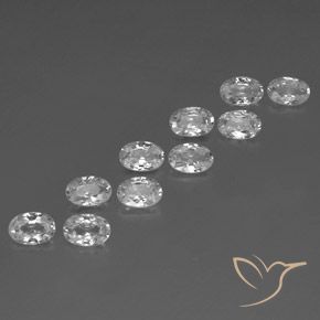 Gemme di Zircone Bianco naturale da 6.80 ct, Ovale, VVS-VS