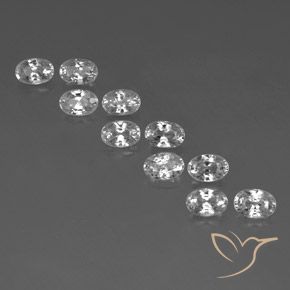8.09ctw Naturale Bianco Zircone, Ovale, VVS-VS