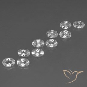 Gemme di Zircone Bianco naturale da 7.76 ct, Ovale, VVS-VS