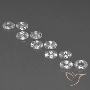 7.58ctw Naturale Bianco Zircone, Ovale, VVS-VS