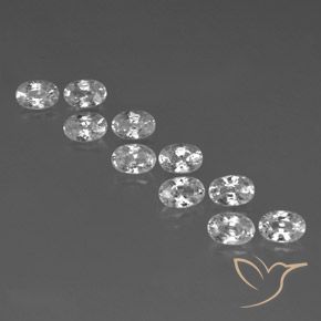 7.67ctw Naturale Bianco Zircone, Ovale, VVS-VS