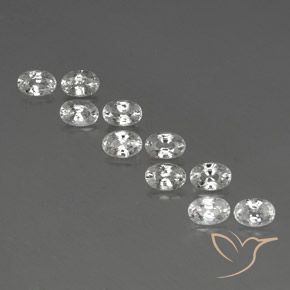 7.78ctw Naturale Bianco Zircone, Ovale, VVS-VS