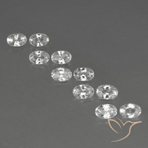 7.75ctw Naturale Bianco Zircone, Ovale, VVS-VS