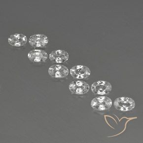 7.54ctw Naturale Bianco Zircone, Ovale, VVS-VS