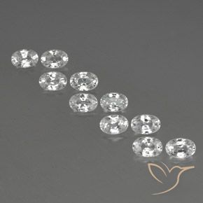 7.91ctw Naturale Bianco Zircone, Ovale, VVS-VS
