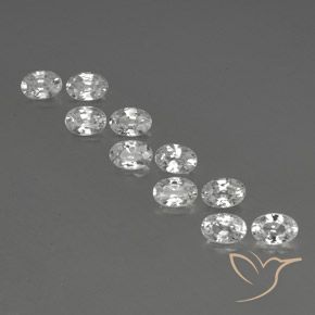 6.93ctw Naturale Bianco Zircone, Ovale, VVS-VS